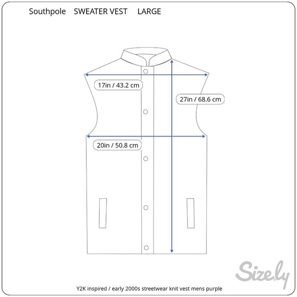 Southpole Purple Cable Knit Sweater Vest V Neck Y2K Street Preppy Size Large - Picture 7 of 8